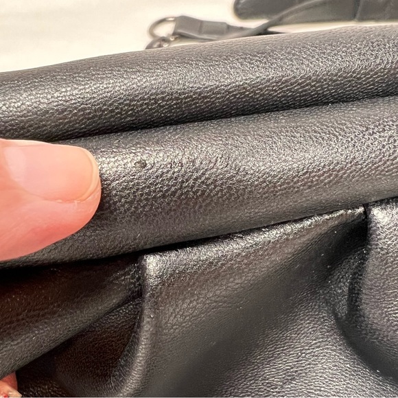 Badgley Mischka Slouch Handbag Clutch Convertible Gunmetal Detachable Strap - Picture 10 of 10